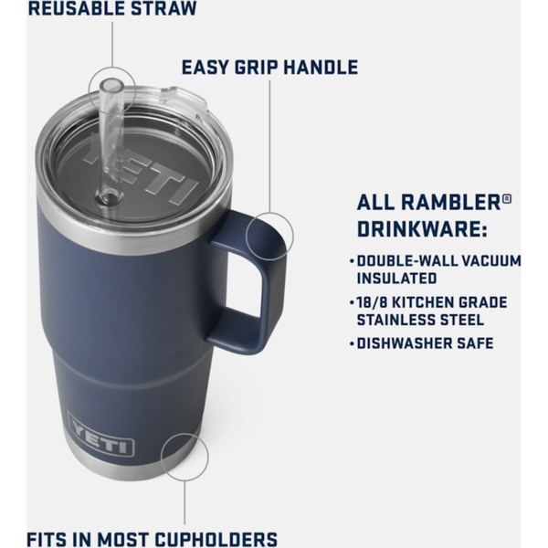 2026 YETI Rambler® 25 OZ Straw Mug 70000001926 - Navy